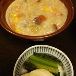 貝掛温泉 - 名物の薬膳粥です。