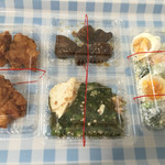 オリジン弁当 - 量り売りのお惣菜。100g178円。これ全部で810円。パックの重量は抜いて計算してくれる。