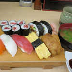 八潮すし - 料理写真:５００円ランチ+富士宮紅鱒108円