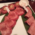 和牛焼肉 とびうし - 牛タン3種。フォアグラは落下注意！