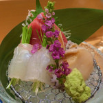 築地すし好 JIN仁 - 天然マグロ、ひらめ、あわびのお造り