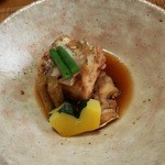 御料理 はやし - 『焚き合わせ』！！鯛のあら焚きに カボチャ、牛蒡、インゲンが添えられていた～♪(^o^)丿