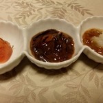 梅乃寿司 - お通し３種