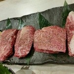 焼肉 さんぜん - 宮崎牛5点盛(カルビ、上カルビ、中トロ、カイノミ、リブロース)