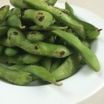 Charcoal grilled edamame