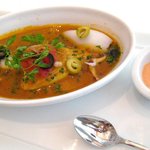 銀座 シェ・トモ - 地魚のマリネとヒイカのマリネ　マルセイユ風お魚のスープ