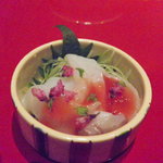 くろぎ - 活蛸梅肉掛け　蜂蜜