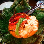 龢 - 【H27.3.4】オマール海老と鱈白子　牡蠣とアメリケーノのソース２６００円。