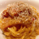 カロローゾ - カルボナーラ〜(^^)厚切りベーコンがまた美味し〜(^^)