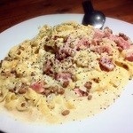 博多フードパーク 納豆家 粘ランド - 納豆カルボナーラ