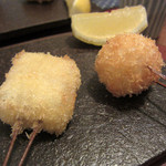 串揚伊佐 - ホッキ貝、新玉ネギ