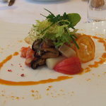 ラトラス - 「鮑と魚介類ホワイトアスパラガスのグレックマリネオレンジの香り 」