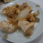 立飲みコーナー大つか - 2015.06-2 玉ねぎと豆腐の玉子とじ(200円)