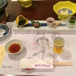 Tagawa Ryuusenkaku - ゆず酒、胡麻豆腐、八寸