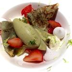 レフェルヴェソンス - 【15年6月】さちのかと北海道小麦のクレープ、富士酢のギモーヴと桜の葉香るアイスクリーム
