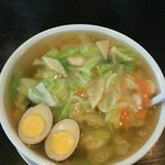 デリシャス - 海老そば(蝦仁湯麺)大盛+煮たまご