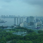 中国料理 「チャイナブルー」 - 窓からの風景。レインボーブリッジ方向。真下は「浜離宮恩賜公園」。