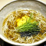 つきじ 文化人 - 雲丹冷かけ蕎麦 1,440円=15年6月