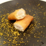 龍圓 - 平目上身とエンガワの春巻き・カラスミ添え