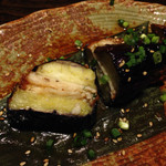 魚大将 うまかっぺや - 料理写真:ナスとつくねのはさみ揚げの断面
