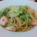 ヴィア トスカネッラ - 小エビとキャベツのガーリックソース（2015.6-1）