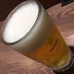 大釜屋 - 生ビール中・サッポロ黒ラベル（４８０円→３００円）２０１５年６月