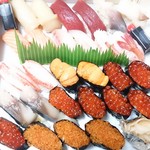 まる金寿し - 上生2人前＋サバ＋いくら＋とびっこ