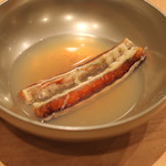 三谷 - 蛤の出汁で炊いた 八戸の蝦蛄、あぶくま　純米吟醸　無濾過生原酒 と共に　(2015/05)