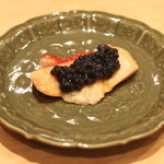 三谷 - 金目鯛  キャビアのせ、十四代　純米大吟醸 と共に　(2015/05)