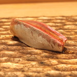 三谷 - 淡路島産 〆鯵、十四代　純米吟醸　別撰　播州山田錦 と共に　(2015/05)