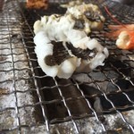 そば草香 - お昼の炭焼きコース　3,500円　ハモ（かなり肉厚）　エビの頭