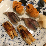Zako - 寿司(穴子、シメサバ、ウニ)