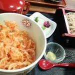 細島屋 - 桜海老天ちらし丼とそばセット　1300円