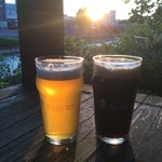 ビアパブ　ベアレン - 夕陽とビールです。