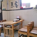 喜久美 - 店内はこのテーブル席が４つ。