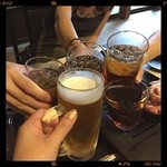 長屋門 桒はら - 雨の中、乗鞍マラソン大会のお疲れさん会 乾杯*✧₊✪͡◡ू✪͡