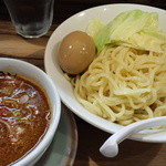 五丁目煮干し - 味玉辛つけ麺(大盛400g、②辛)