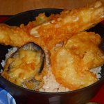 Shikinogochisousakazuki - 穴子1本野菜天丼750円