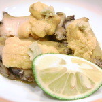 いし川 - 鮑と雲丹　肝ソースで　すっご～く柔らかい☆♪