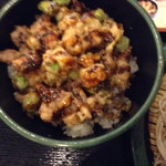 ゆで太郎 - ざる蕎麦とセットでゲソ枝豆の天丼セット550円