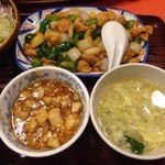 中華料理 香州 - 鶏と玉ねぎの四川風炒め定食
