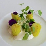 エスキス - グリーンアスパラ/メロン〜フレッシュチーズ/胡瓜/グレープフルーツジュレ〜