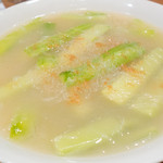 中華杉本 - 糸島産ズッキーニのスープ蒸しと春雨の大地魚粉末入り上湯かけ
      