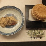 旬菜 おぐら家 - わらびもちと丹波黒豆のあずきアイス最中