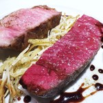 キントア豚とイチボのロースト
          　根セロリとチーズのサラダ