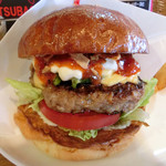 マグズカフェ - 6月限定＠アスパラガーリックチーズバーガー （アップ）