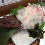 魚魚魚 - こち薄造り（半身）　ポン酢で美味し