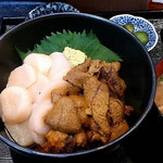 魚菜はざま - うにホタテ丼 1600円
