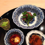 まき村 - 宮崎牛網焼きと空豆の甘煮