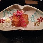 まき村 - 車海老、帆立、蟹の土佐酢ジュレ掛け梅肉仕込